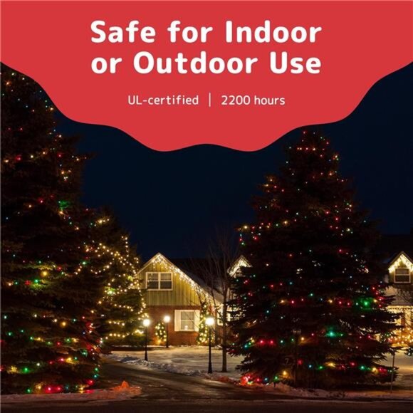 Multicolor Christmas Lights (20 Feet, 100 Lights) - Christmas Multicolor Lights - Picture 3 of 7